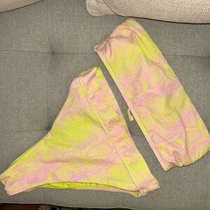 NWT VICTORIA'S SECRET Double Back Lace Bandeau Bikini Lime Green Snakeskin